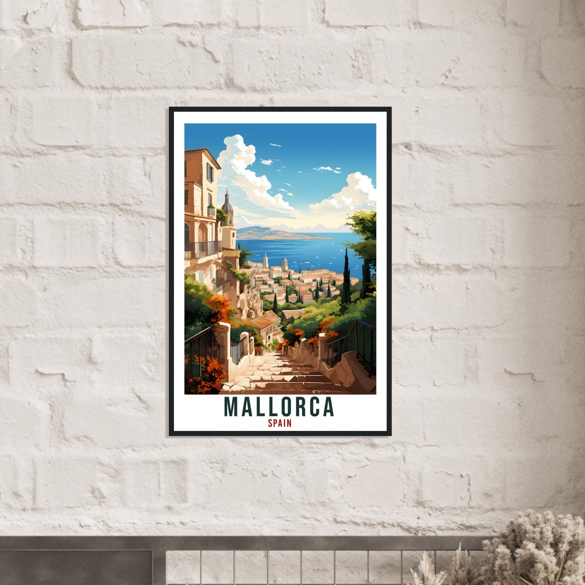 Mallorca Spain Mediterranean Coastal Town Island Travel Poster - Image 2