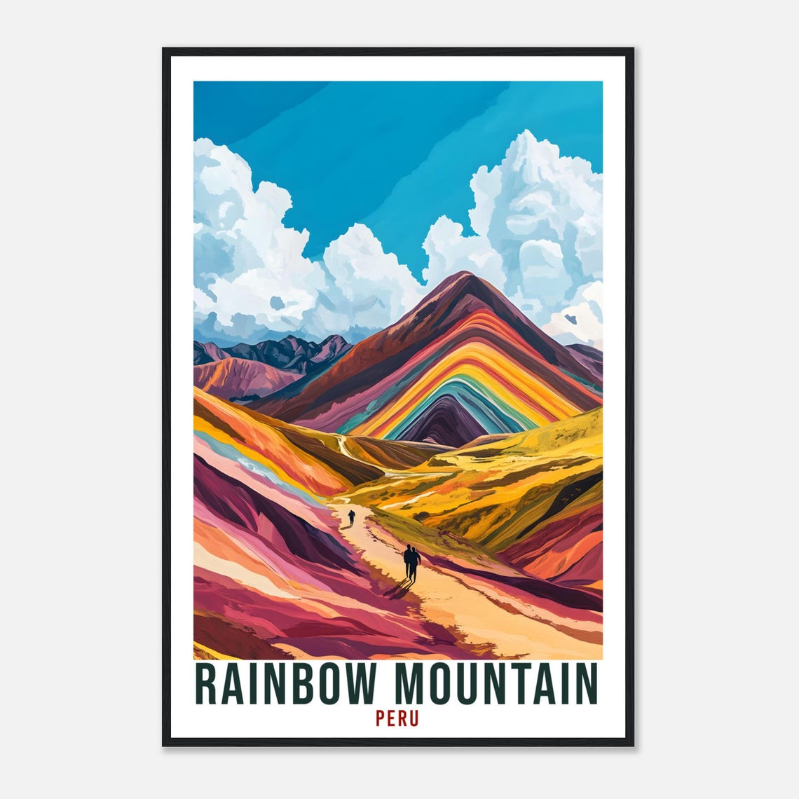 Rainbow Mountain Peru Vinicunca Striped Peaks Scene Poster Art - Image 4