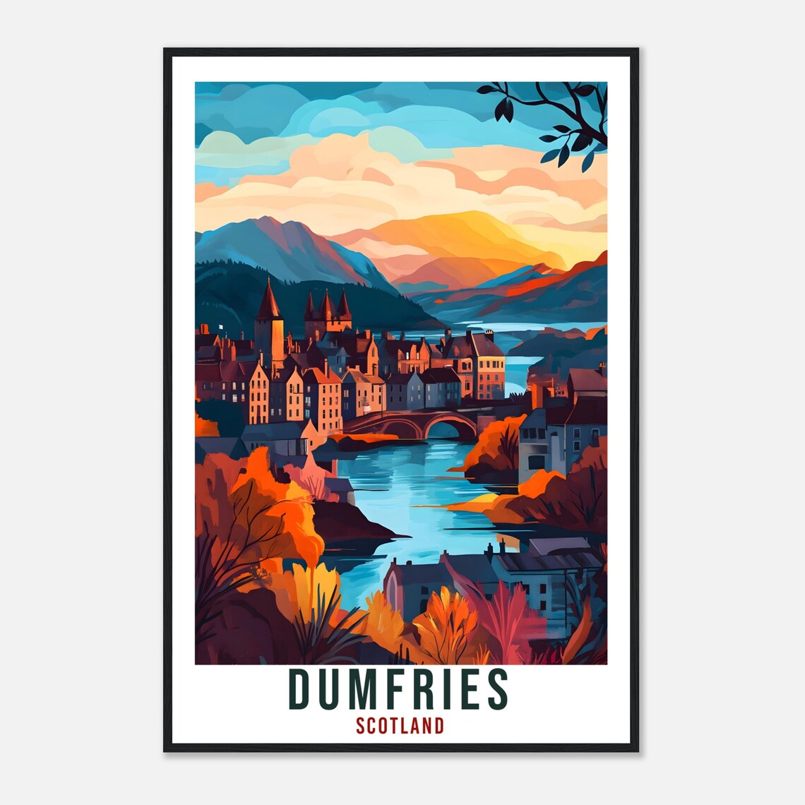 Dumfries Travel Poster, Scotland Home Decor - Image 4