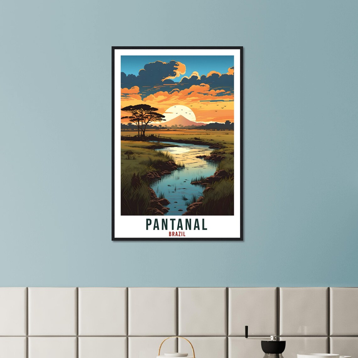 Pantanal Travel Poster, Brazil Landscape Art - Image 3