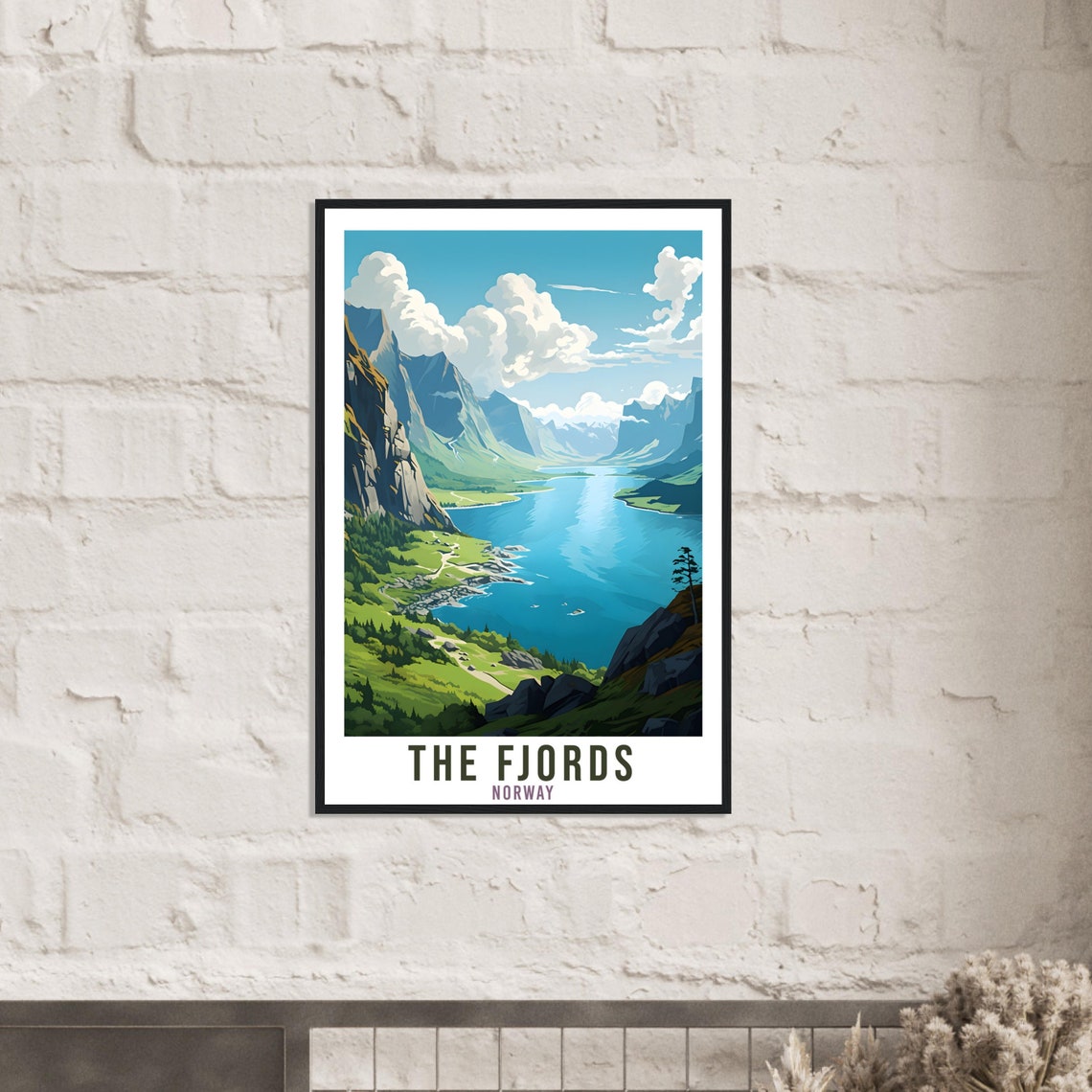 The Fjords Norway Travel Print The Fjords Wall Hanging Norway Arctic The Fjords Travel Poster Norway Mountains Wall Art Fjords Travel Poster - Image 3