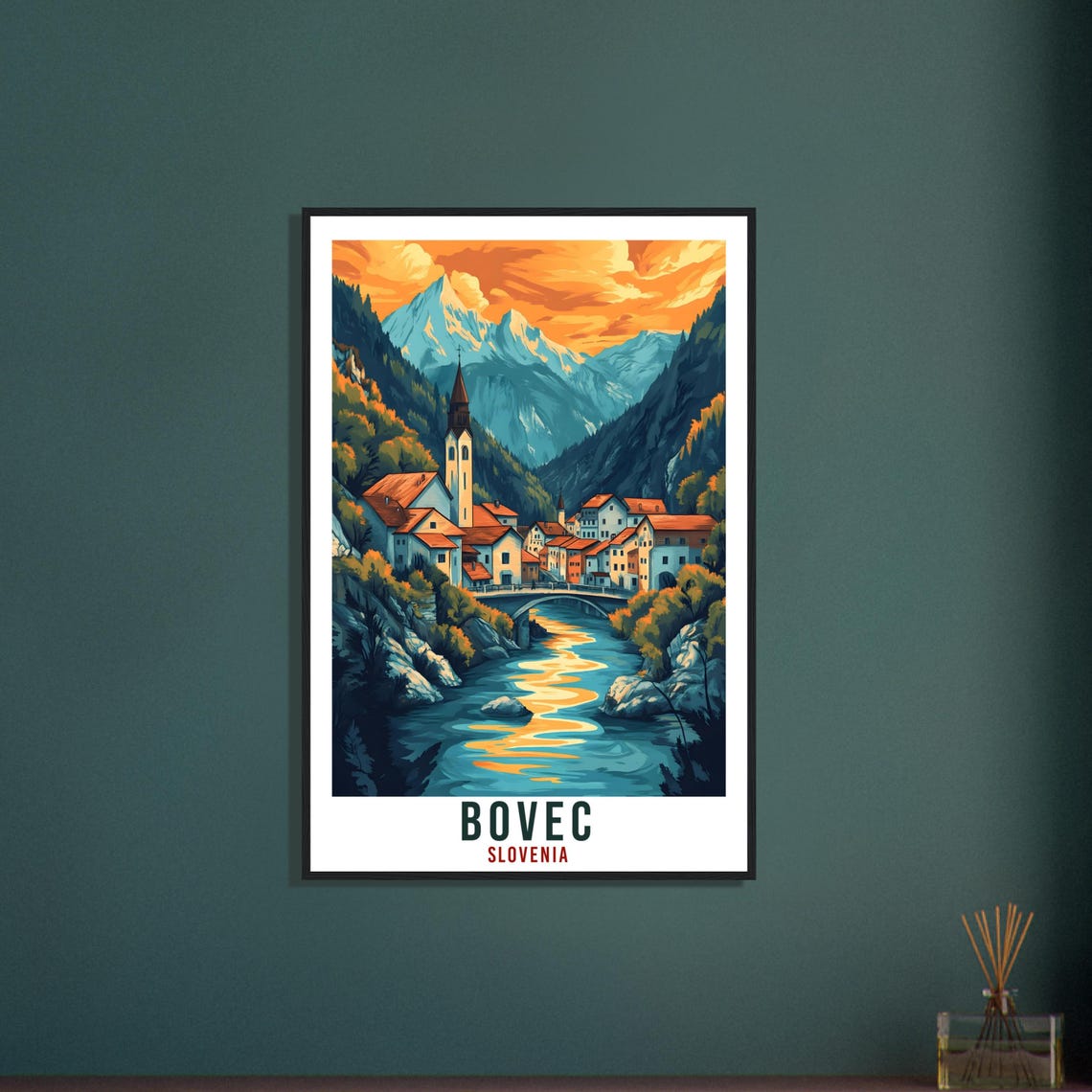 Bovec Travel Print Slovenia Home Decor Bovec Wall Art Gift Wall Hanging Art Lover Bovec Slovenia Artwork Travel Poster Slovenia Travel Art - Image 3