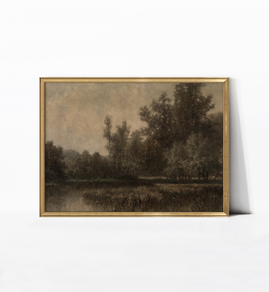 Moody Landscape Painting Vintage Art Print