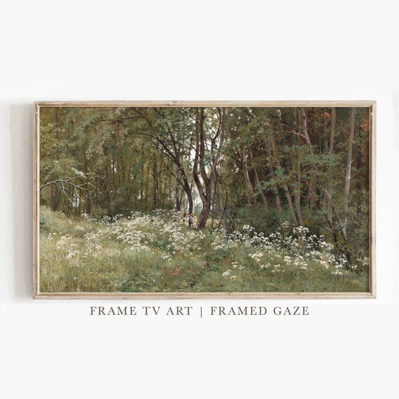Frame Tv Art Neutral Frame Tv Art Forest Vintage Painting Meadow Art Art For Frame Tv