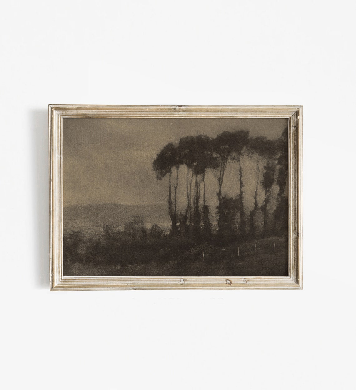 Dark Sepia Trees Dusk Silhouette Vintage Tonalist Landscape Poster - Image 3