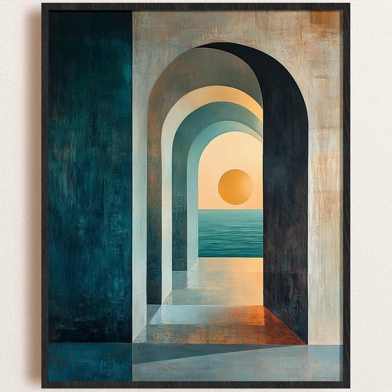 Abstract Archway Art Print Modern Geometric Wall Decor
