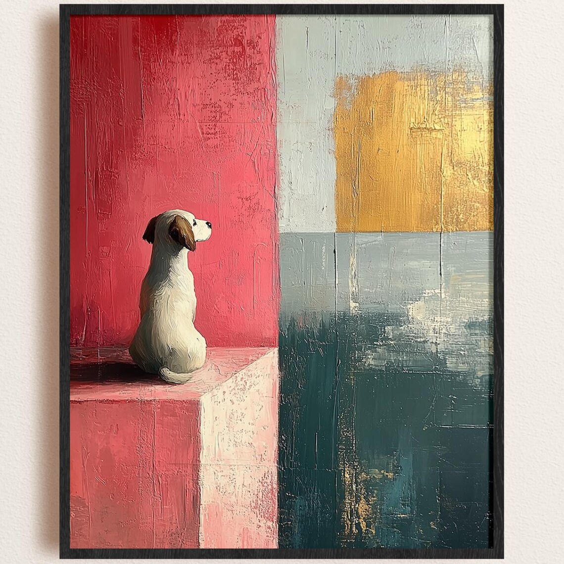 Abstract Dog Mid-Century Modern Pet Portrait