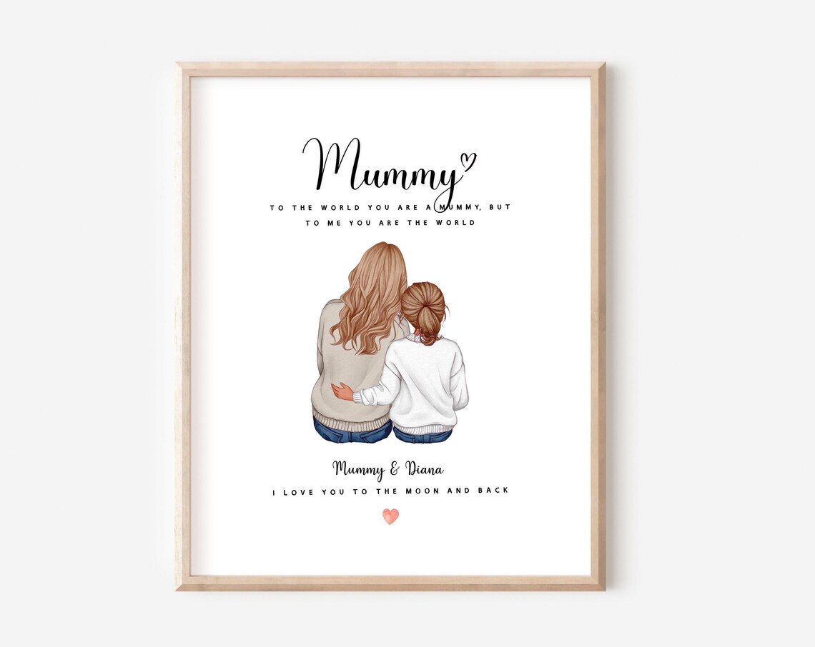 Mummy You Are The World Mother And Daughter Gift Love Poster