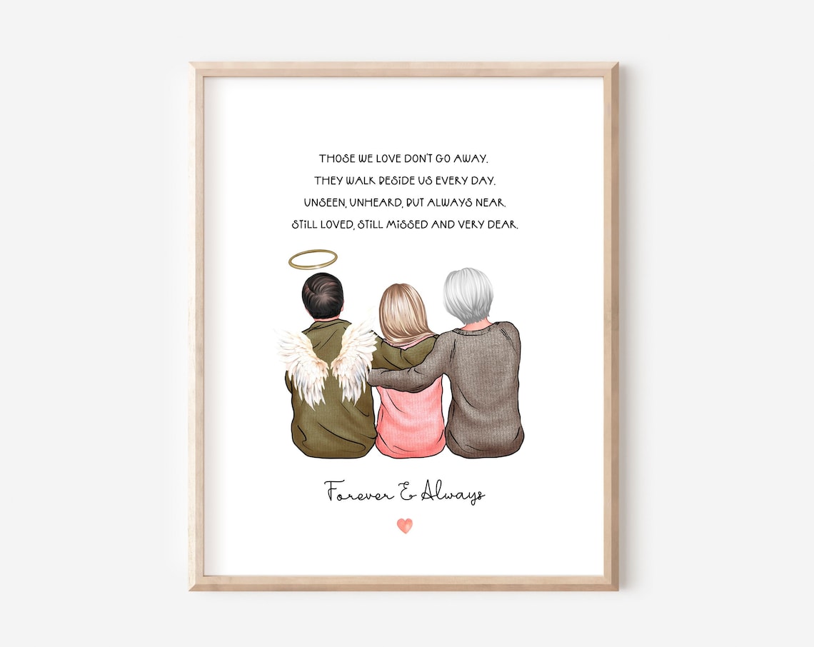 Forever And Always Angel Wings Loved One Memorial Tribute Poster
