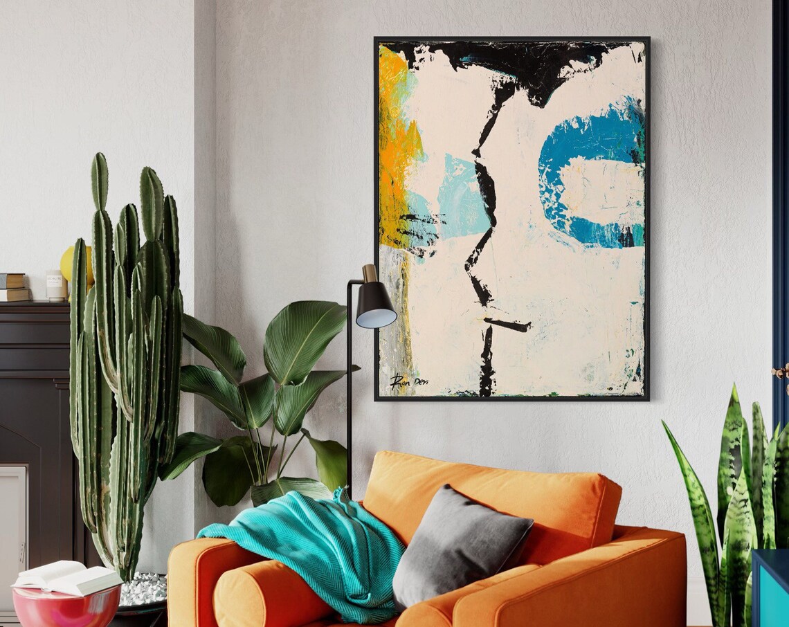 Ron Deri Abstract Face Painting, Modern Art Print - Image 4