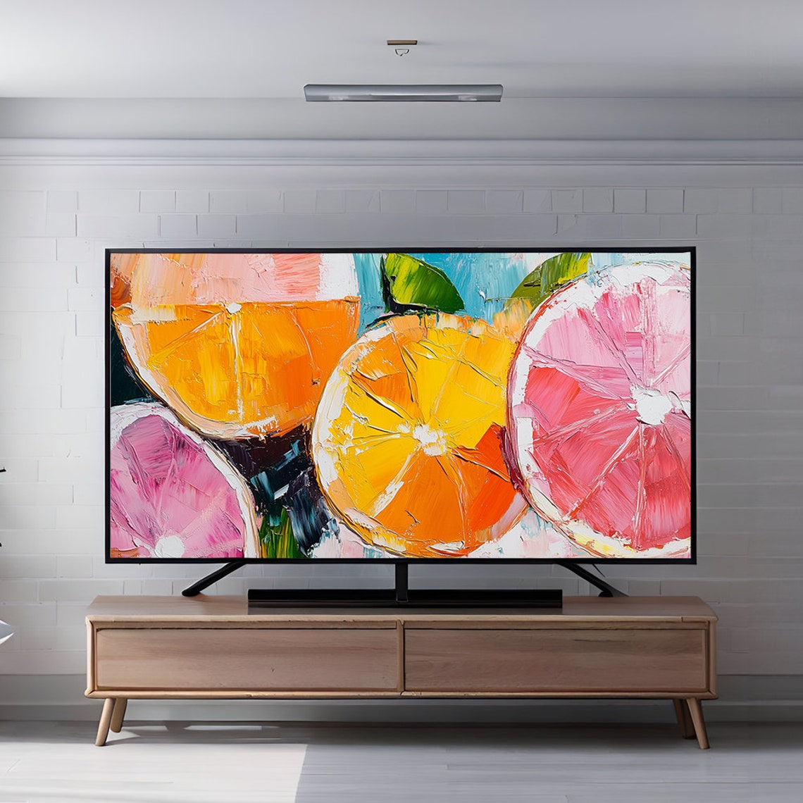 Orange Pink Grapefruit Slices Impasto Oil Still Life Painting Poster - Image 7