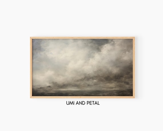 Abstract Clouds Frame Tv Art Vintage Moody Clouds Oil Painting Instant Still Nature Tv Art 169 Screensaver