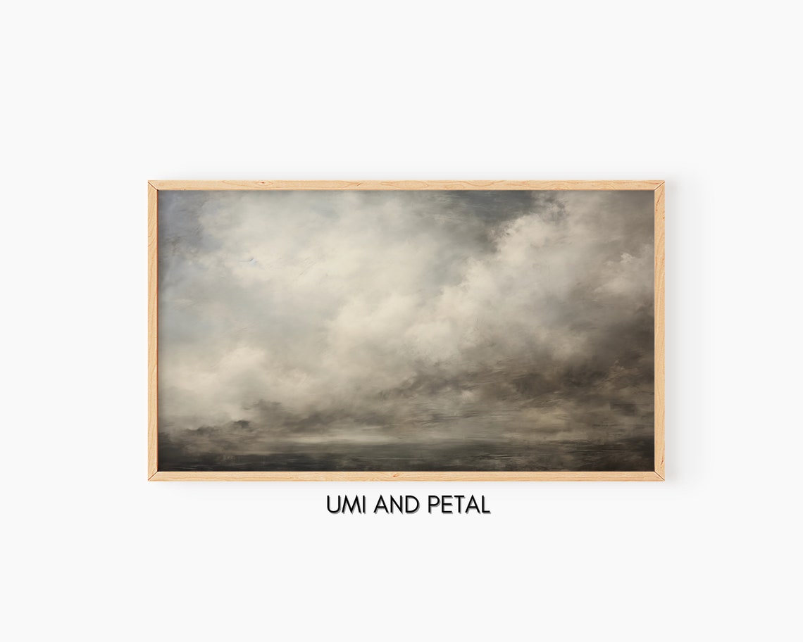 Abstract Clouds Frame Tv Art Vintage Moody Clouds Oil Painting Instant Still Nature Tv Art 169 Screensaver