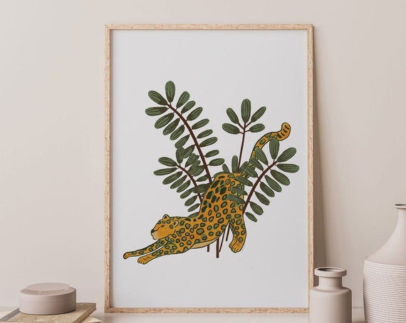 Leopard Jungle Boho Safari Animal Art Print