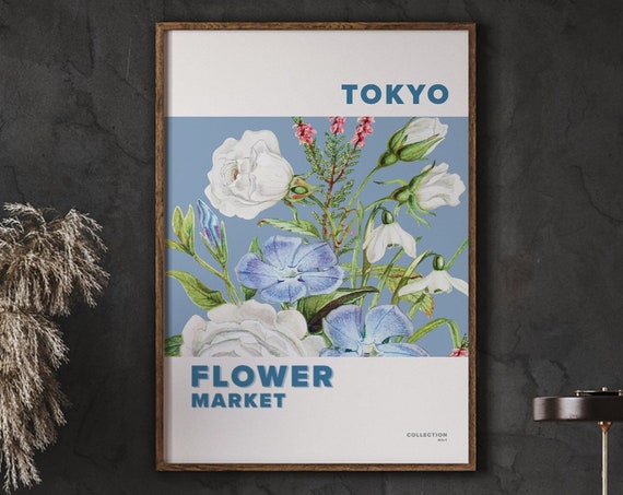 Flowermarket Tokyo Eco Friendly Art Poster Flower Wall Florist Interior Decoration Instant