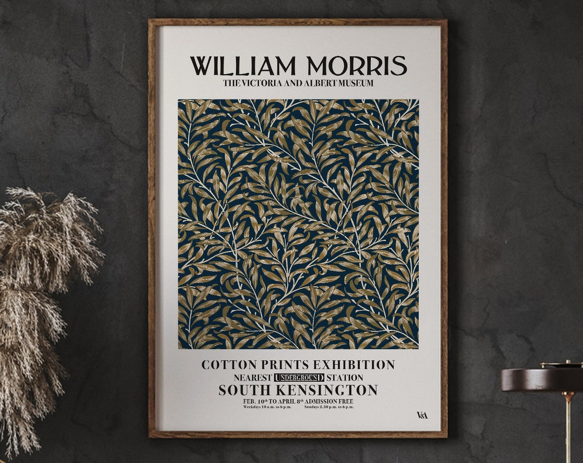 William Morris Willow Leaf Textile Exhibition Museum Art Poster