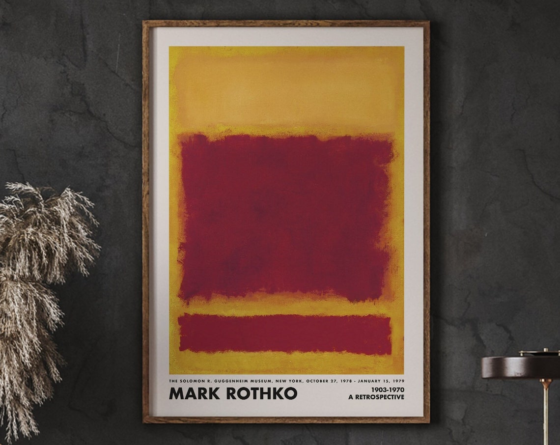 Mark Rothko Guggenheim Exhibition Red Gold Retrospective Poster