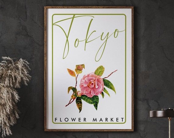 Flower Market Poster Tokyo Wall Florist Gift Instant