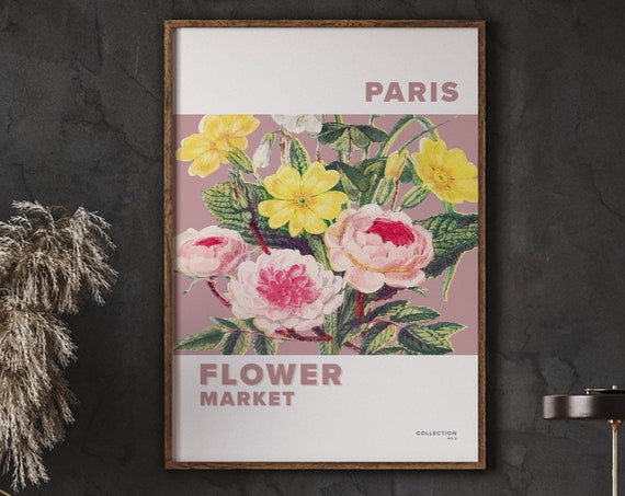 Flowermarket Amsterdam Eco Friendly Art Poster Farmhouse Wall Floral Florist Gift Instant