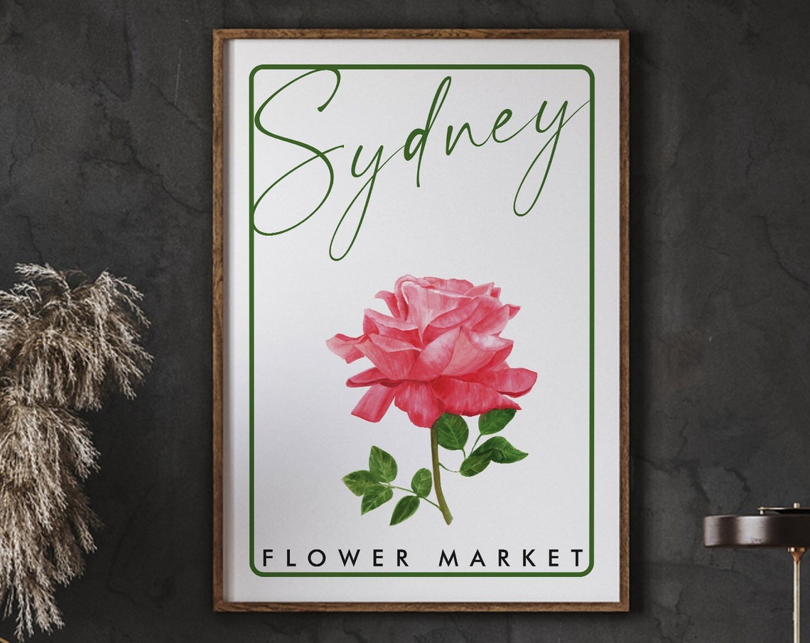 Flower Market Poster Sydney Spring Wall Art Shop Sign Instant