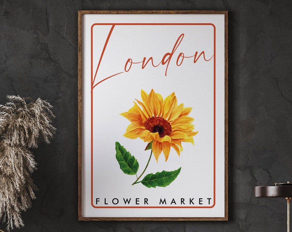 Flower Market Poster Prints London Wall Florist Gift Instant
