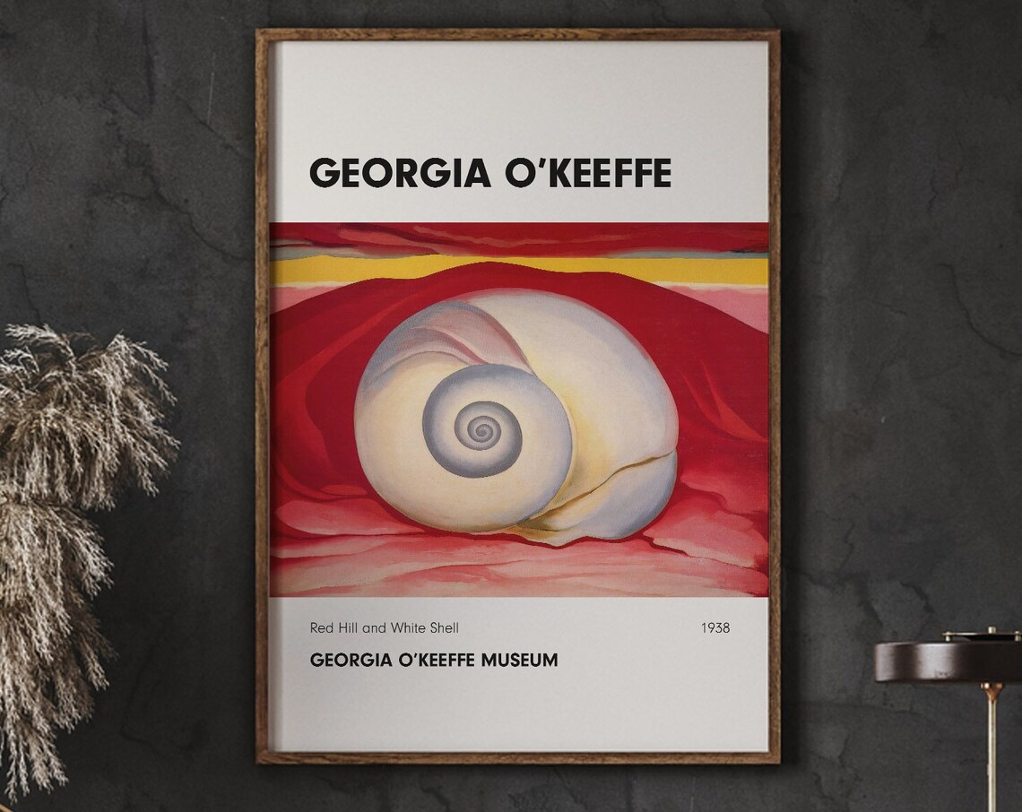 Georgia O'Keeffe Red Hill and White Shell 1938 Museum Exhibition Poster