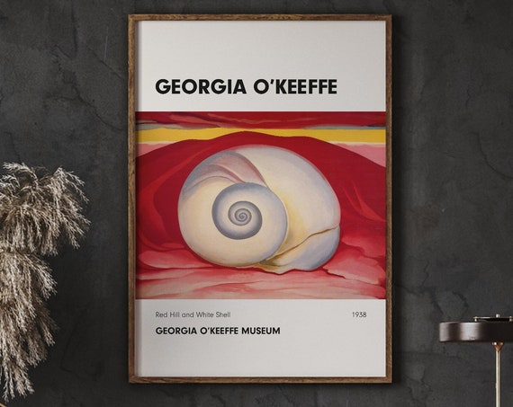 Georgia Okeeffe Poster Red Hill And White Shell 1938 Art Abstract Wall Decor Gallery Instant
