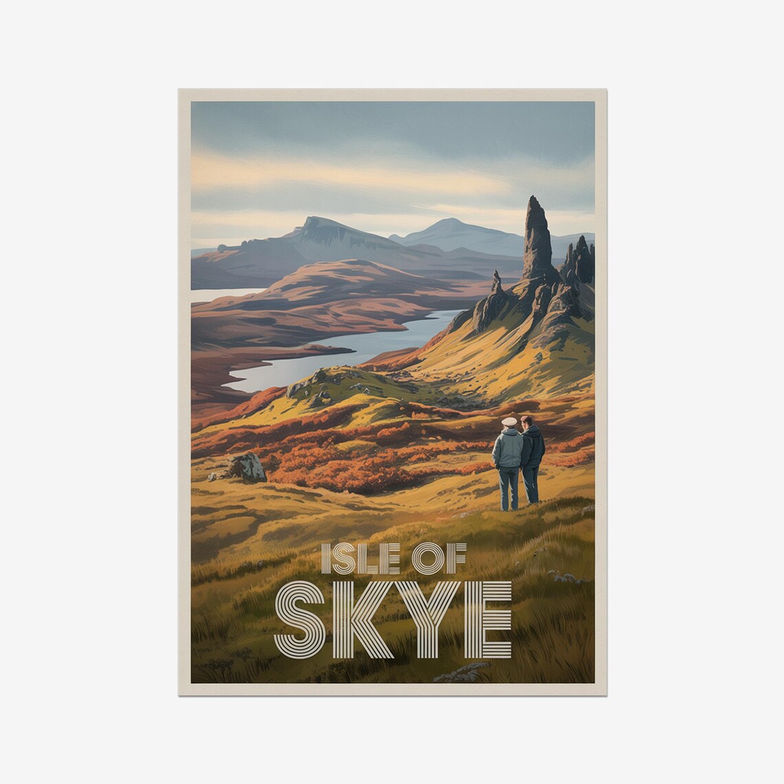Isle of Skye Scotland Old Man of Storr Hiking Vintage Travel Poster