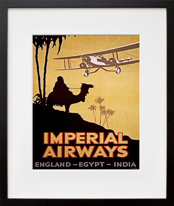 Imperial Airways Travel Poster Egypt England India Art 1920s Tourism Print Tr30a