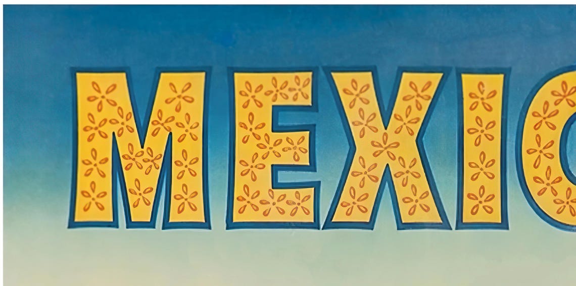Mexico Eastern Air Lines Matador Bullring Vintage Travel Poster - Image 2