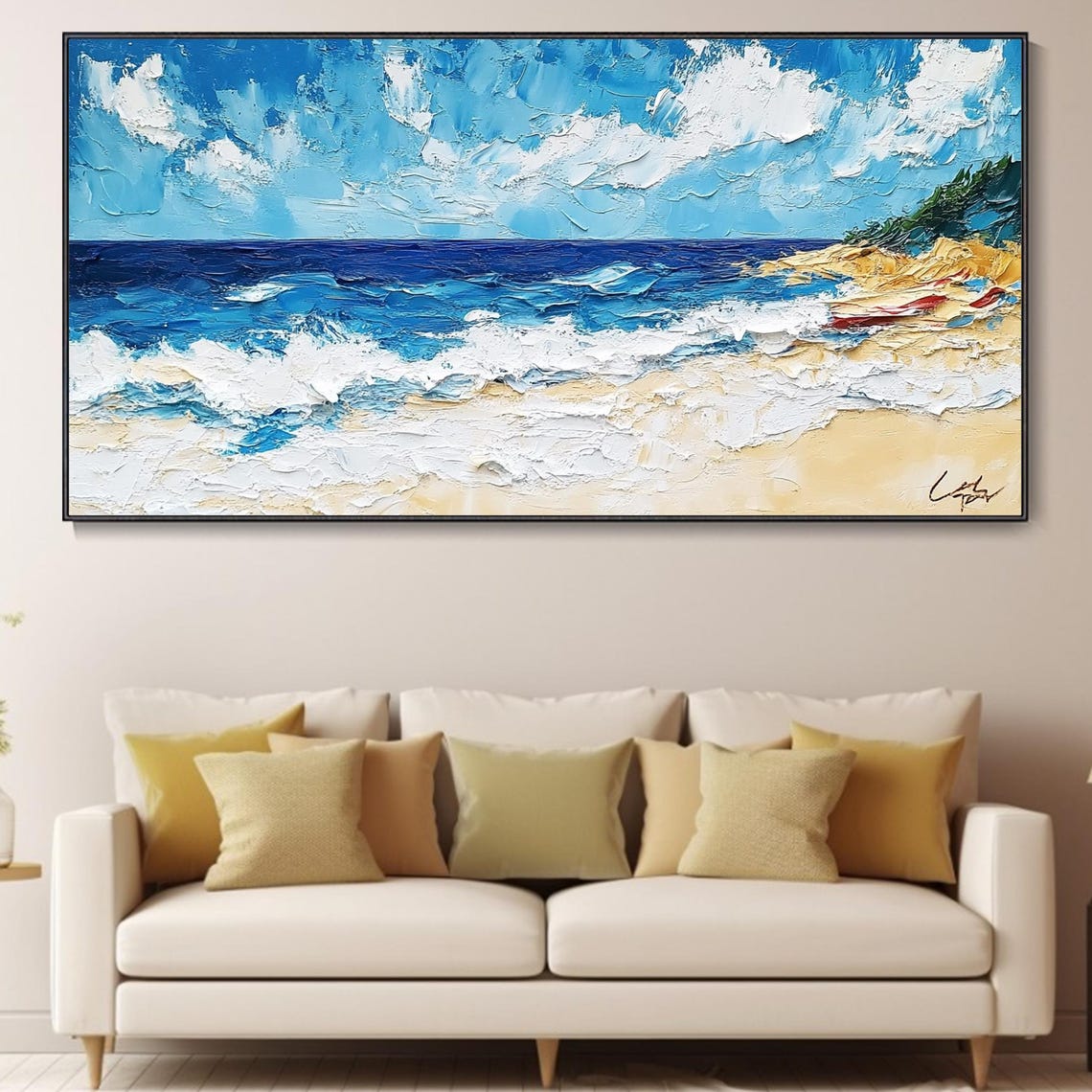 Blue Ocean 3d Textured Painting On Minimalist Painting Sea Wave Painting Wabi Sabi Wall Art Morden Art Bedroom Wall Decor Fashion Art