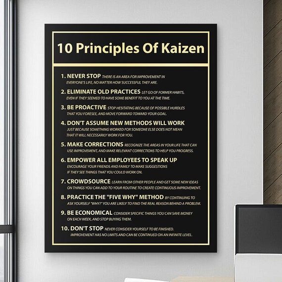 Company Growth Sign Poster, Kaizen Motivational Principles