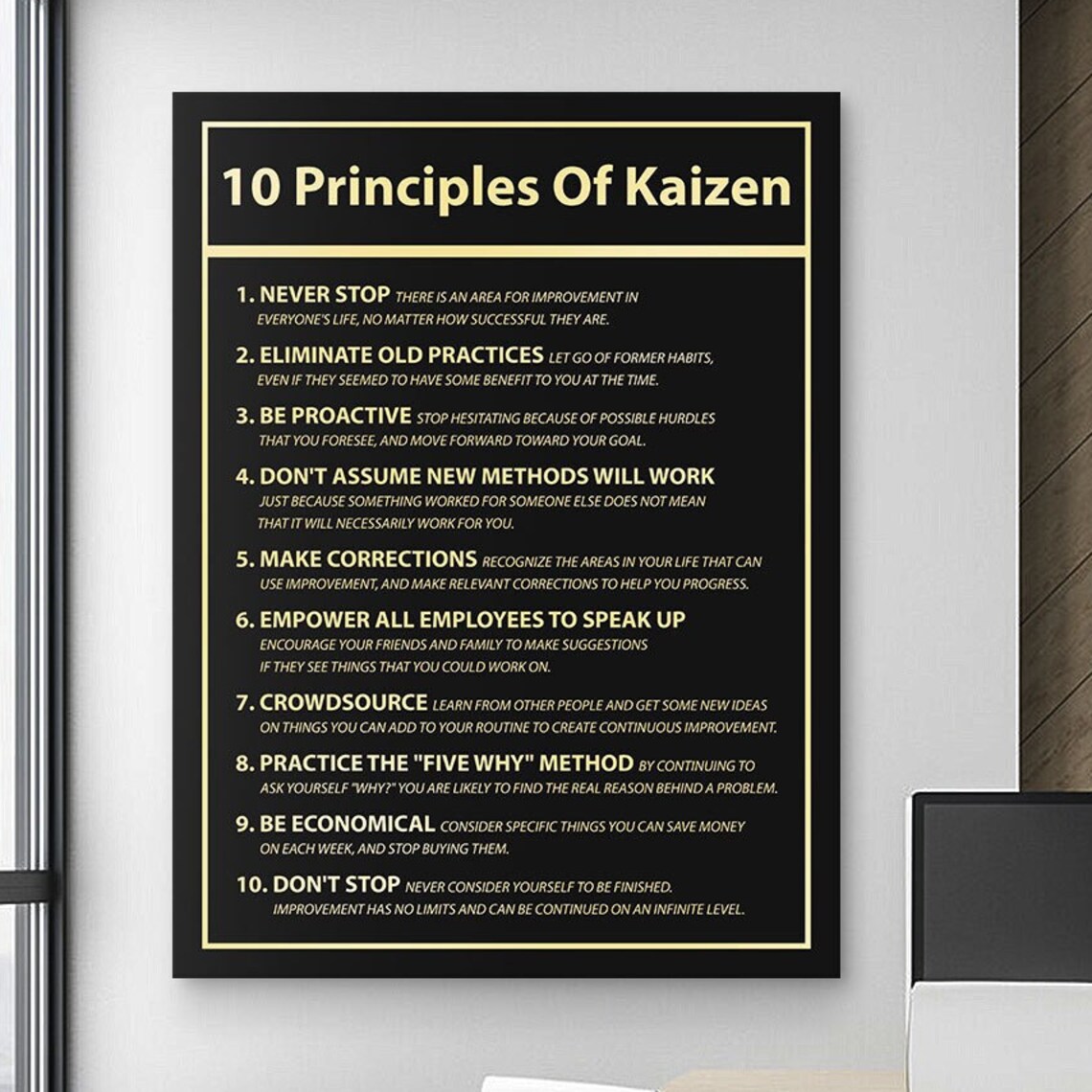 Company Growth Sign Poster, Kaizen Motivational Principles