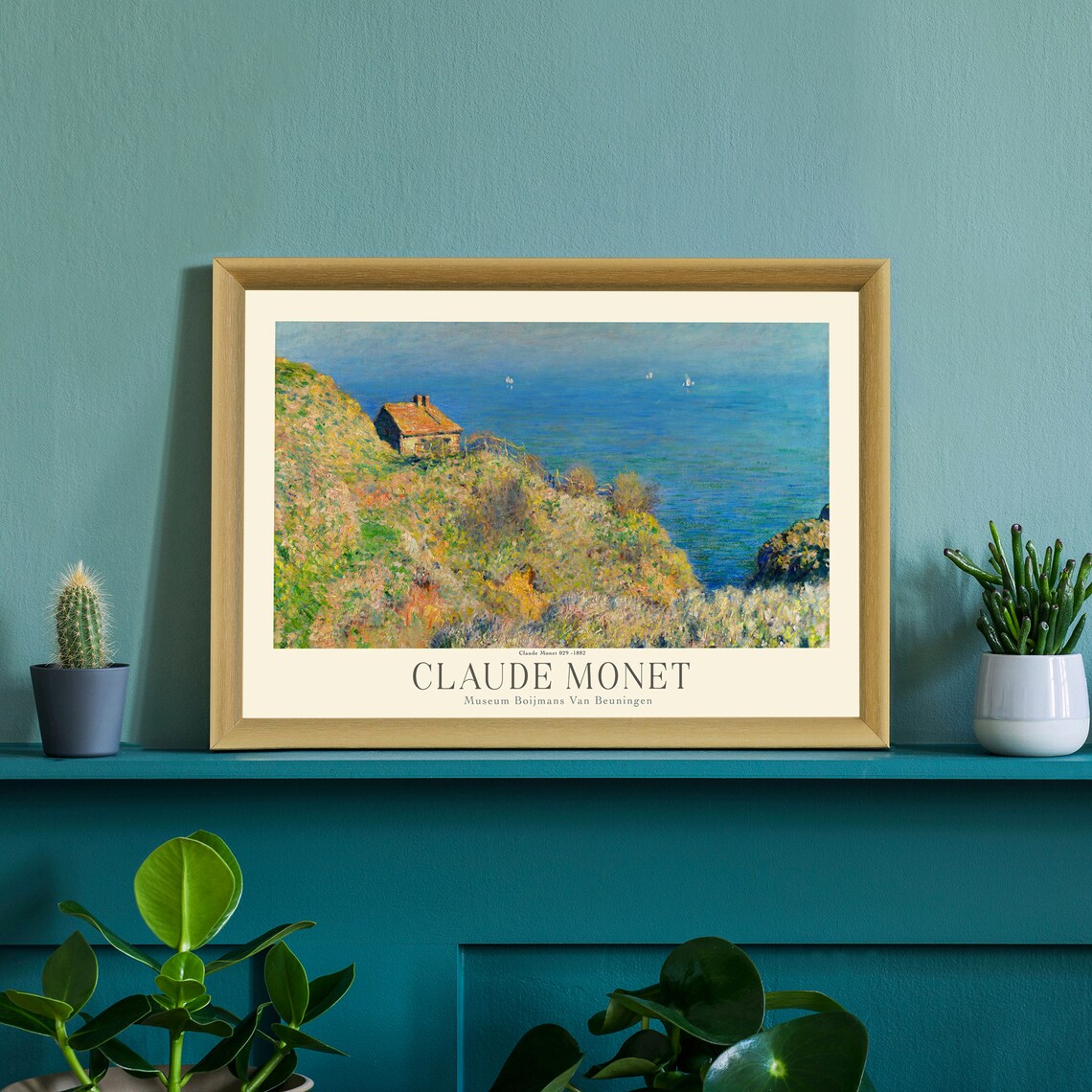 Claude Monet Cliffside Cottage Seascape Impressionist Exhibition Poster - Image 3