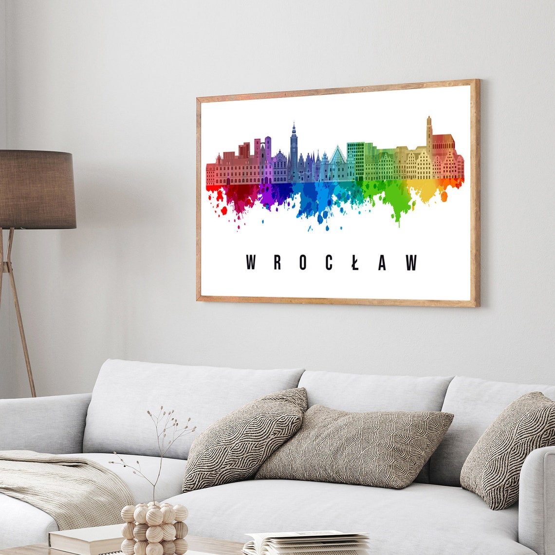 Wroclaw Poland Market Square Watercolor Skyline Landmark Print - Image 3