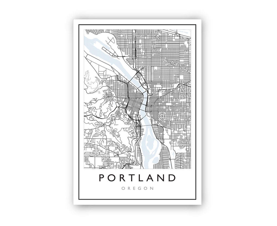 Portland Oregon City Map Portland Oregon Road Map Poster City Street Map Print Us City Modern City Map Home Office Wall Art Decoration - Image 2