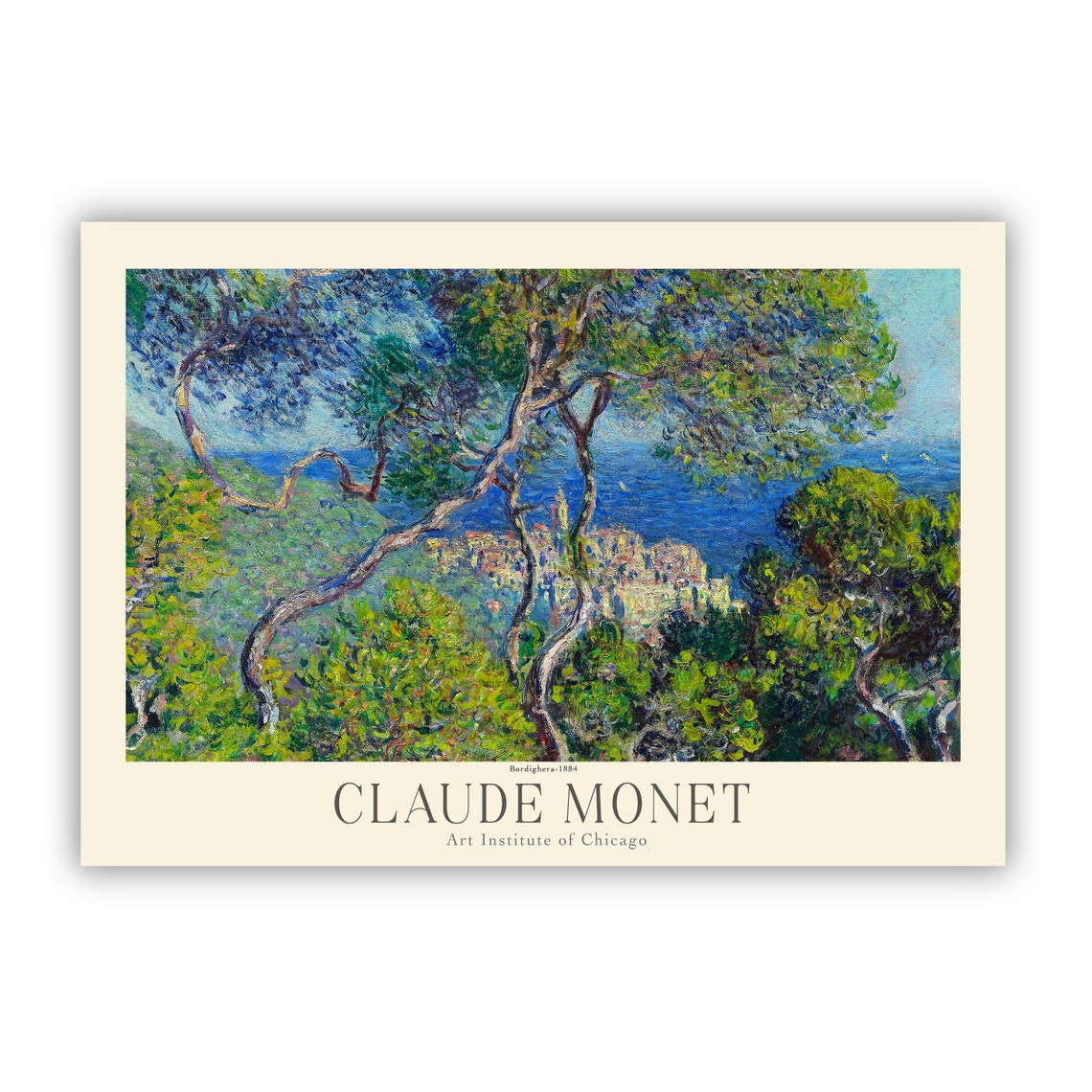 Claude Monet Bordighera Coastal Exhibition Gallery Art Print - Image 2