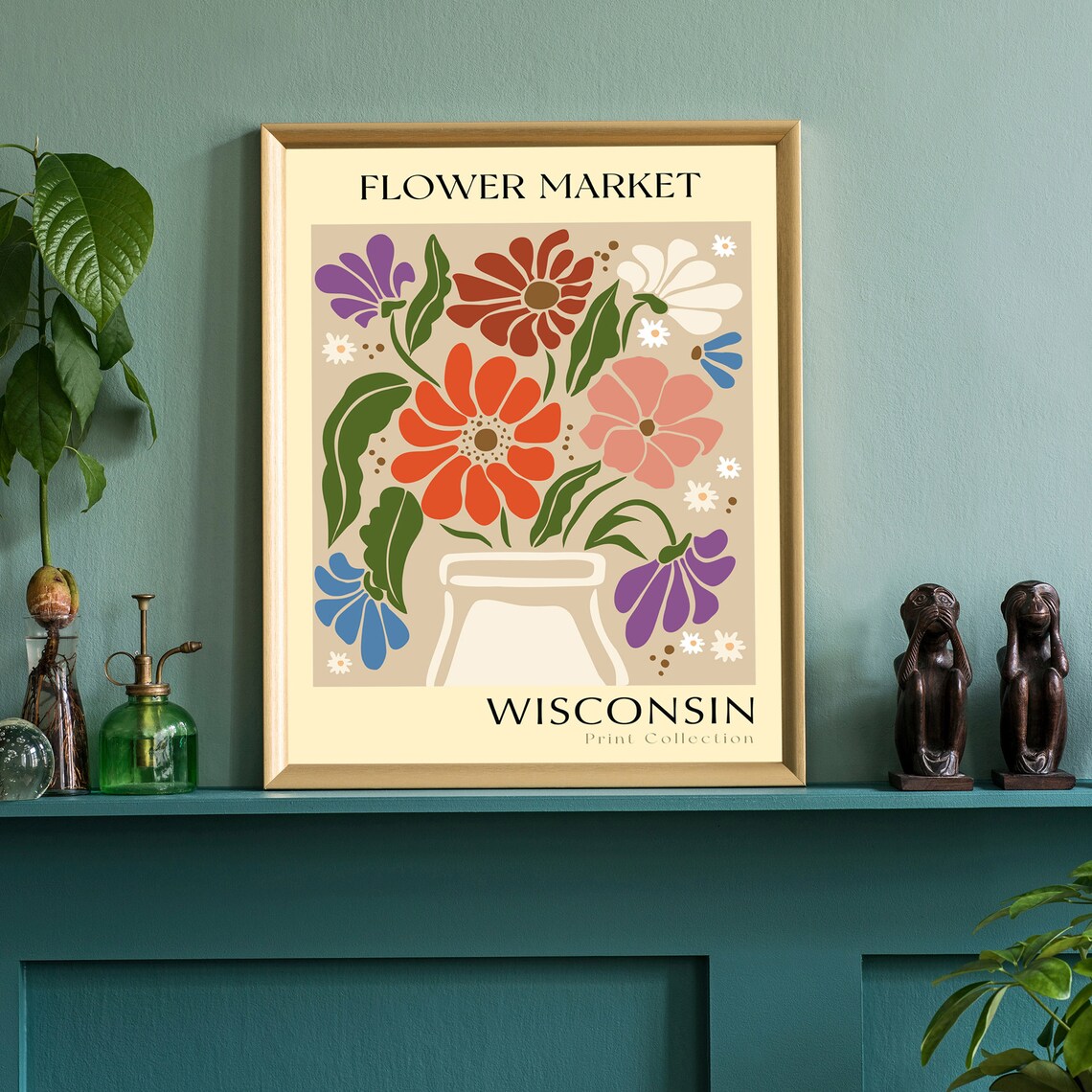 Wisconsin State Flower Print Usa States Poster Wisconsin Flower Market Poster Botanical Poster Nature Poster Artwork Floral Wall Art - Image 2