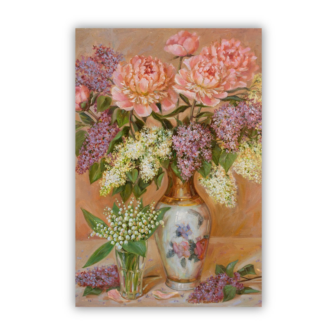 Flowers Oil Painting Flowers Still Life Poster Prints Flower Painting Prints Floral Texture Oil Painting Home Office Wall Art Decoration - Image 2