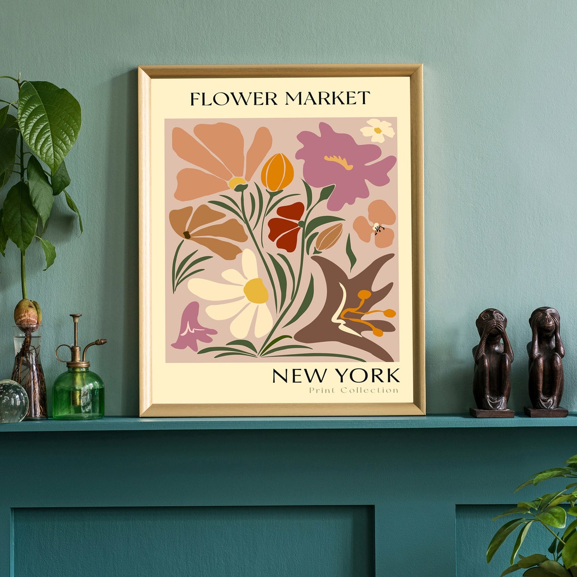 New York Flower Market Abstract Botanical Floral Print Poster - Image 2