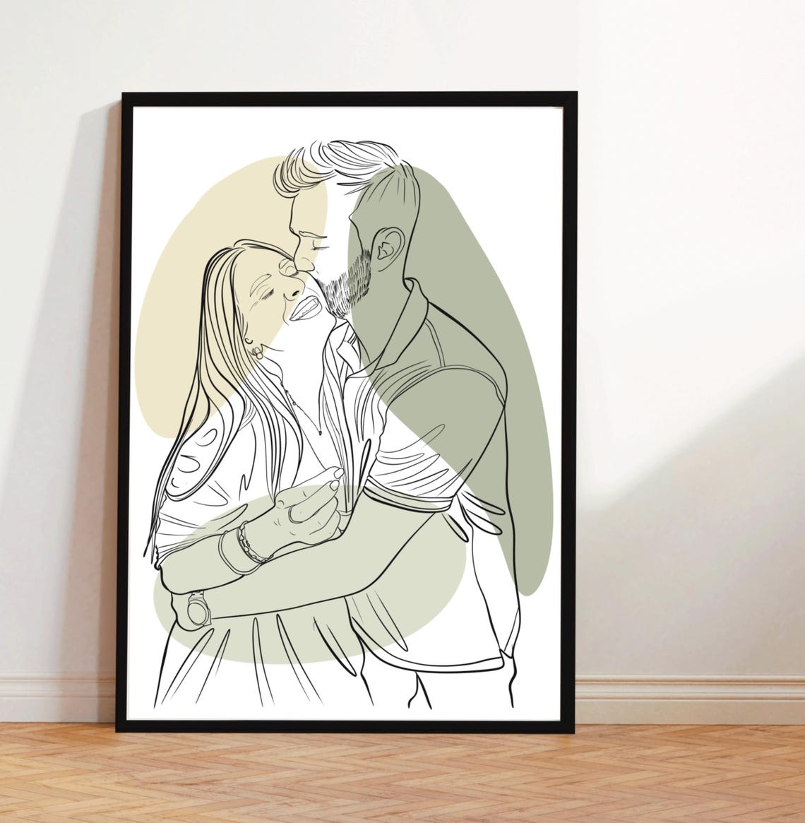 Couple Portrait Gift For Couple Engagement Drawing Personalized Love Sketch Memorable Gift Customizable Couple Line Art Drawing - Image 4