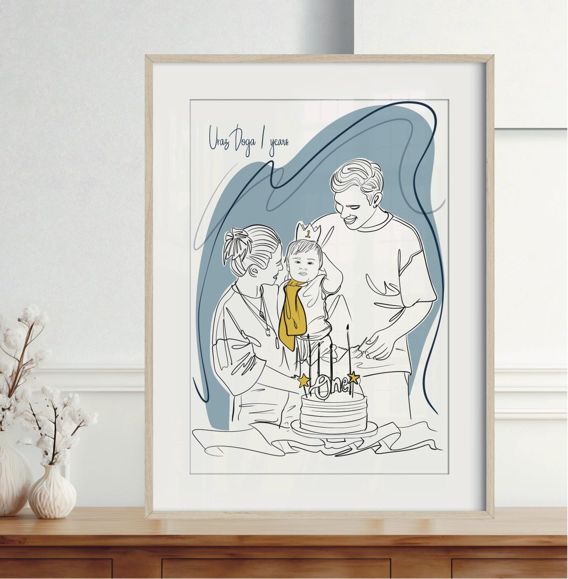 My Little Baby Mother Holding Daughter Heart Custom Line Art Poster - Image 4