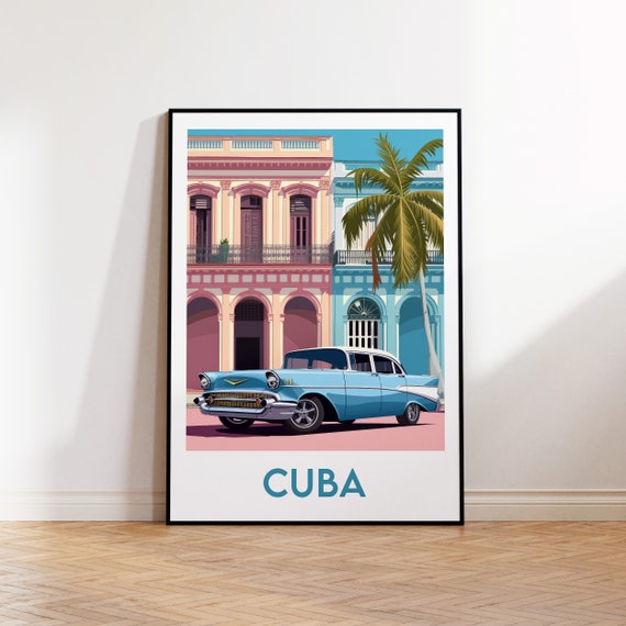Poster Art Print Havana Santiago De Gift Vintage Travel