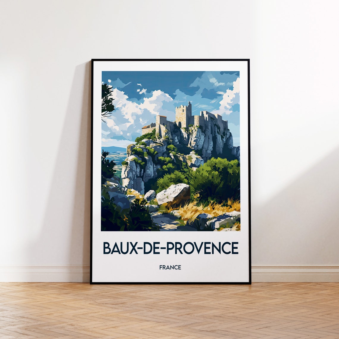 Baux De Provence France Poster Of Hilltop Castle Ruins And Cliffs