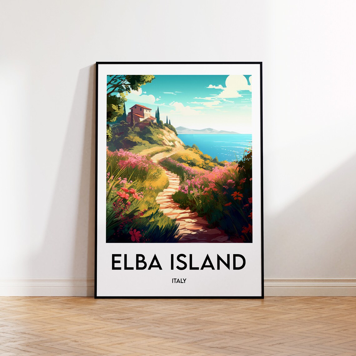 Elba Island Poster Art Print Italy Gift Wall Isola Delba Italia Map