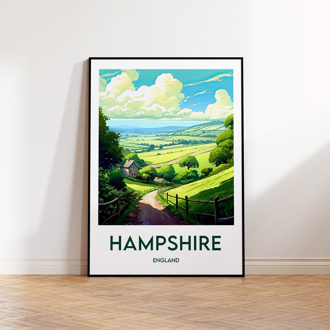 Hampshire Poster Print, England Travel Wall Art