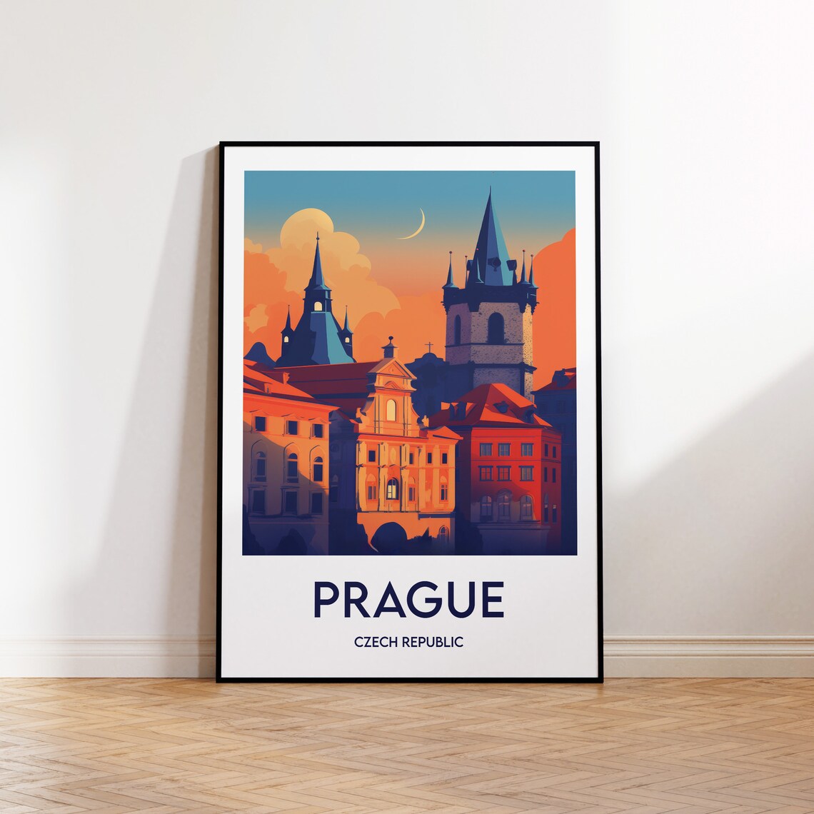 Prague Praha Vintage Travel Poster Art Print