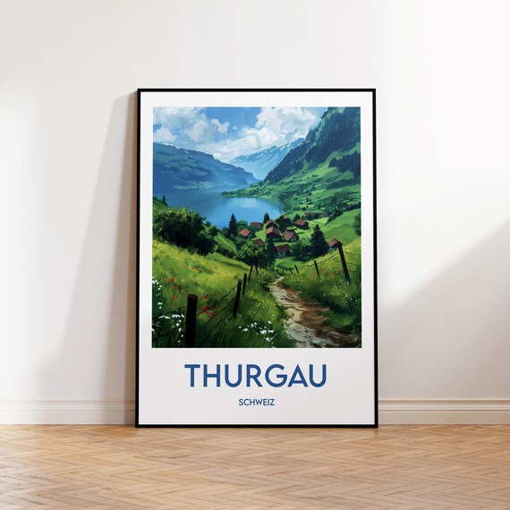 Thurgau Canton Poster Print Illustration Gift Vintage Travel