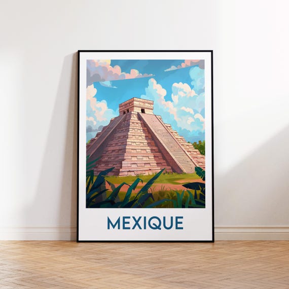 Mexico Poster Art Print Vintage Travel Gift Country