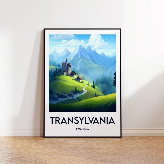 Transylvania Poster Transilvania Print Illustration Romania Gift Vintage Travel